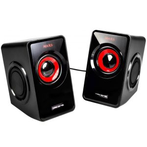 Colunas MARS GAMING 10W RMS, Vibro-Subwoofer Ultra Bass, Remote Volume Control - MS1