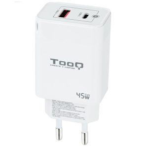 Carregador GaN Tooq USB-C/PD 30W + USB-A/QC 45W